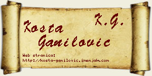 Kosta Ganilović vizit kartica
